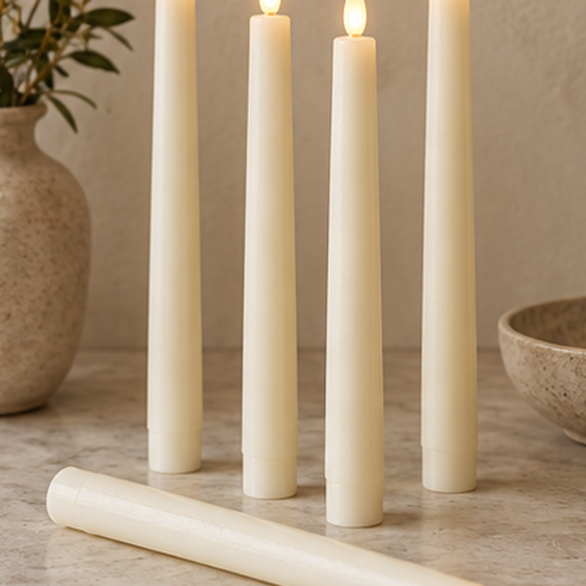 Flameless Taper Candle Set — overview