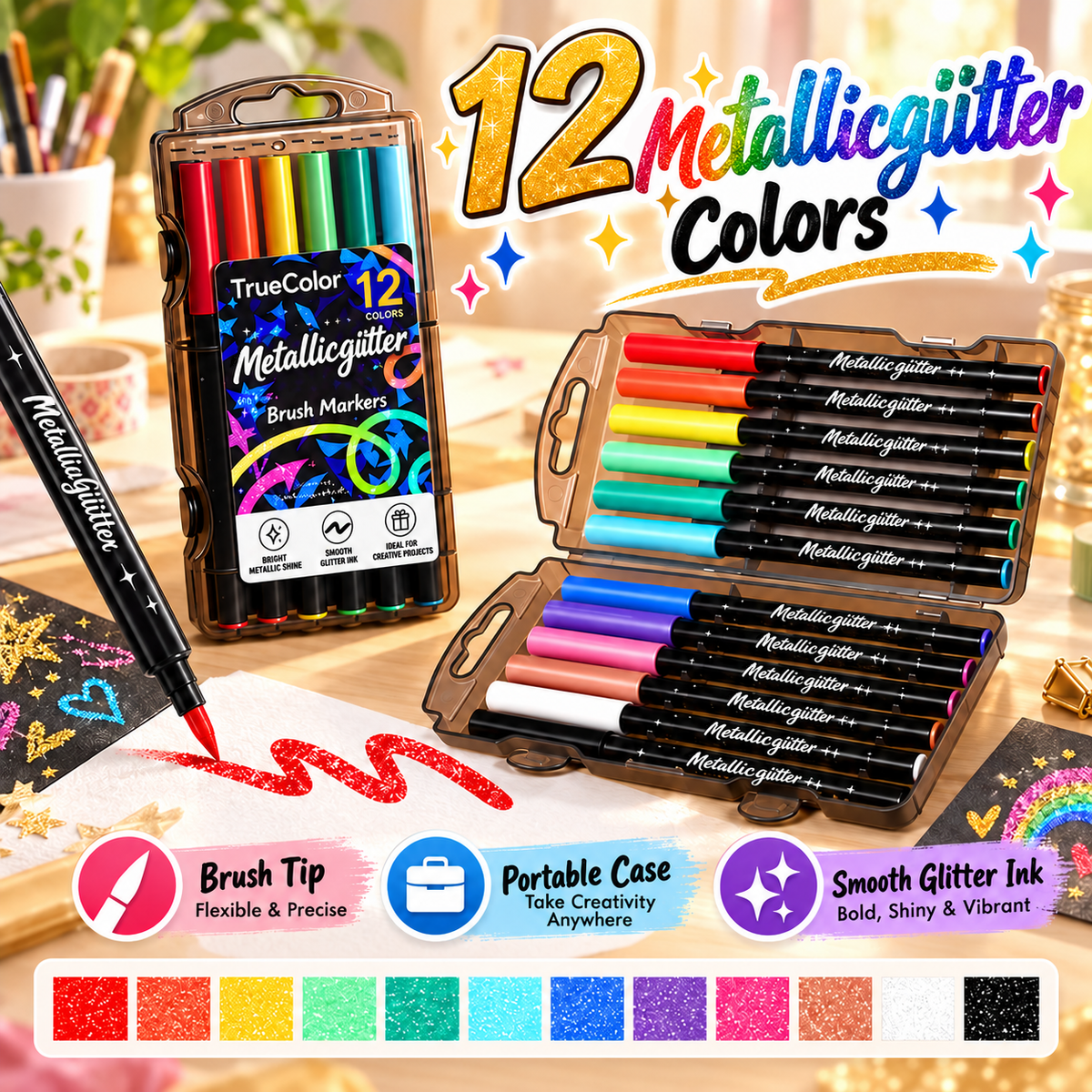 Glitter Metallic Markers – Make Every Creation Sparkle ✨