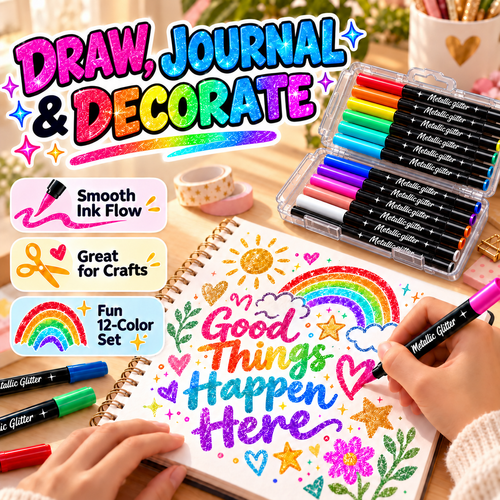 Glitter Metallic Markers – Make Every Creation Sparkle ✨