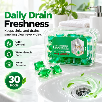 🔥 Bio-Enzyme Drain Freshener Capsules | Long-Lasting Freshness & Odor Control 🚿 30 PCS/Box
