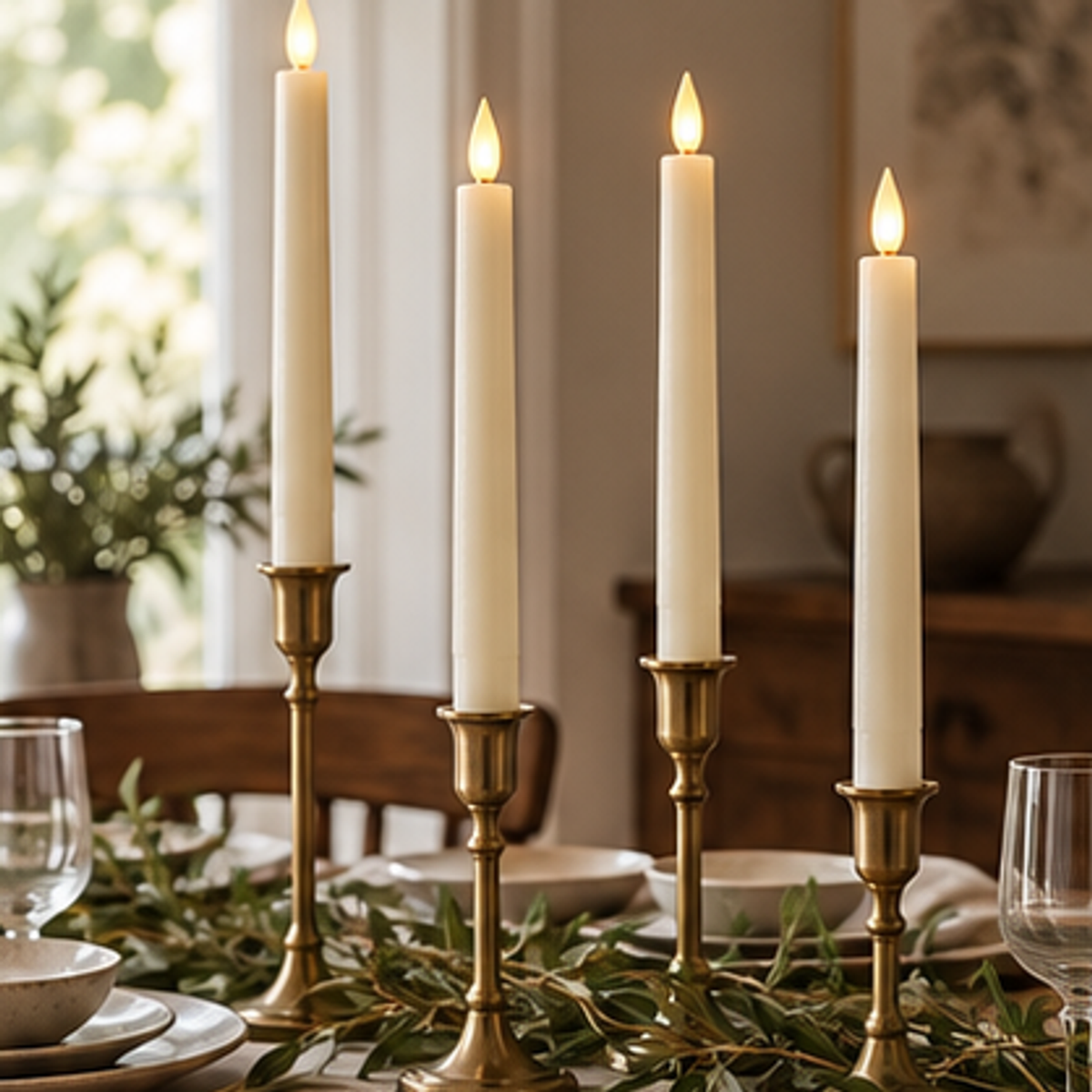 Flameless Taper Candle Set — lifestyle