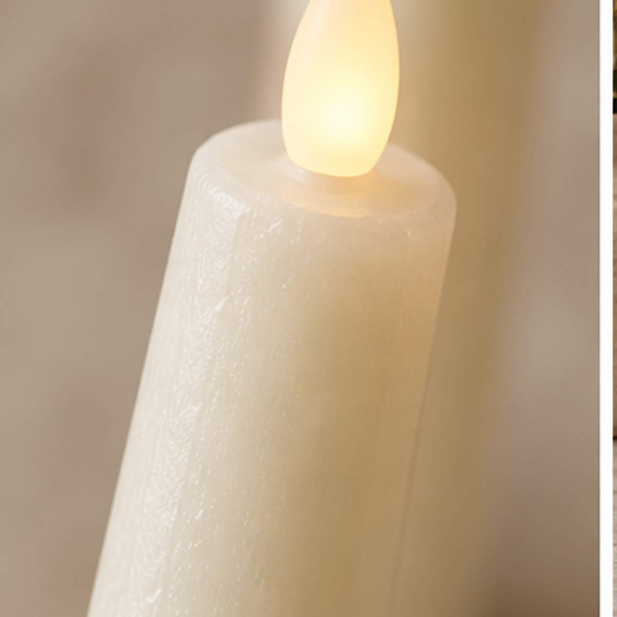Flameless Taper Candle Set — detail