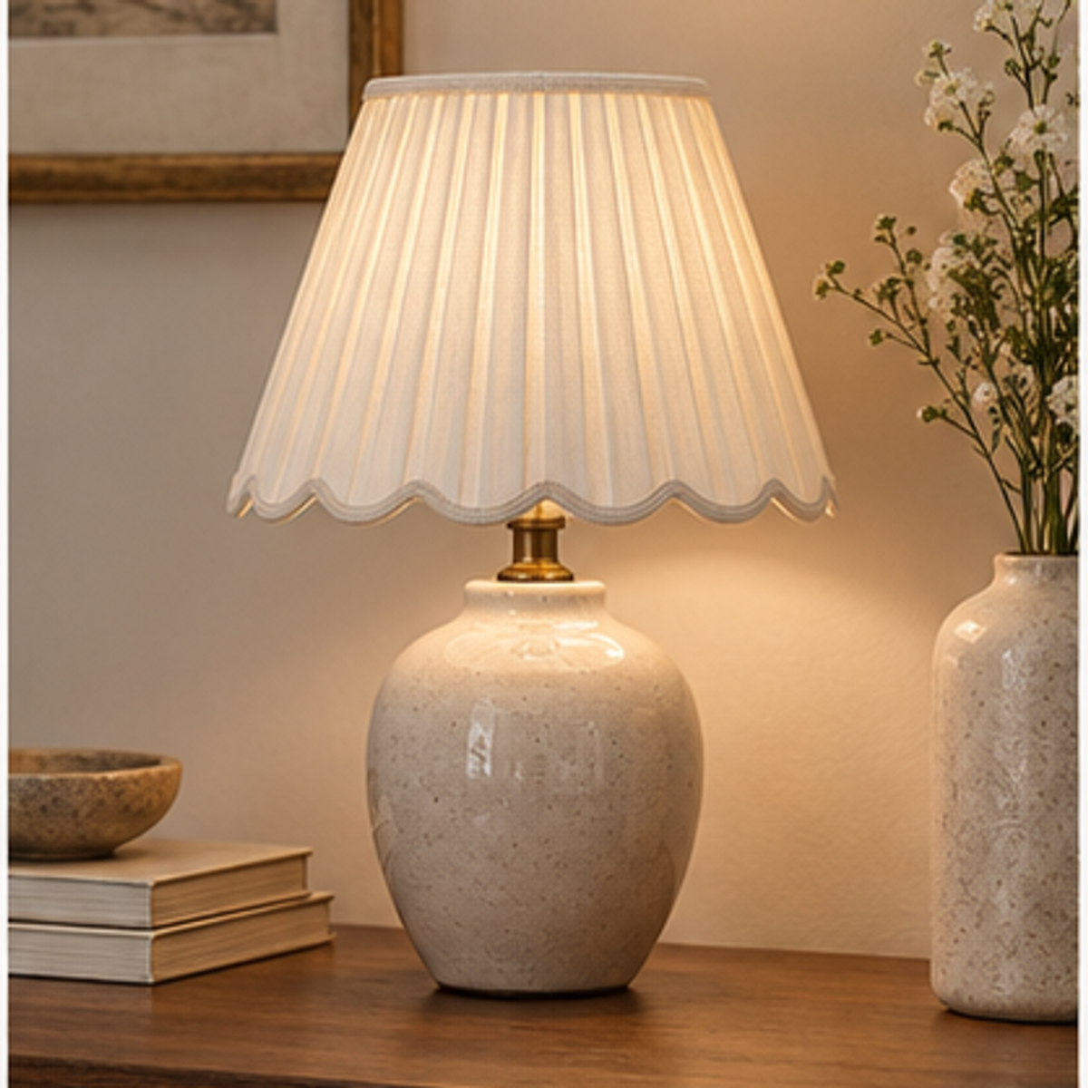 Pleated Table Lampshade — lifestyle