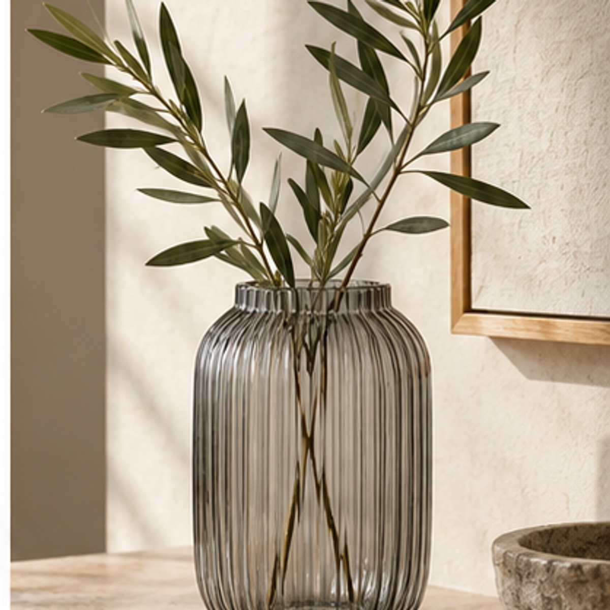 Ribbed Glass Vase — feature