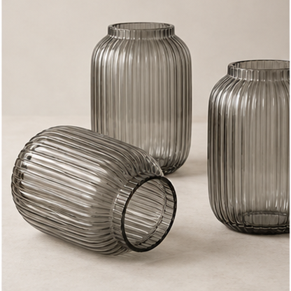 Ribbed Glass Vase — overview